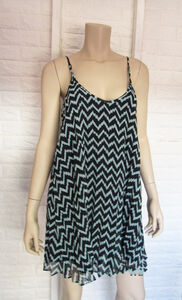 BCBGENERATION Chevron Spaghetti Adjustable Strap Cocktail Party Dress